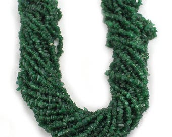 AAA Quality Natural Green Aventurine Uncut Chips Beads, Green Aventurine Chips Beads, 34 Inches Strand Loose Beads