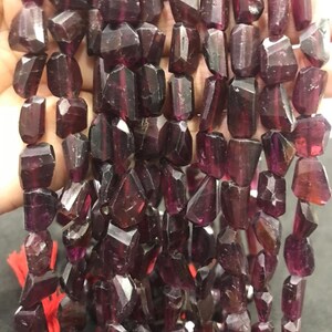 New Brand Beautiful Natural Red Garnet Laser Cut Nugget Beads, 14.5 Inches Strand Size 9/11 mm Approx Gift For love