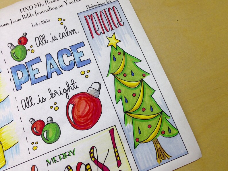 Celebrate Christmas Bible Journaling Margin Art &amp; Tip-in - Etsy