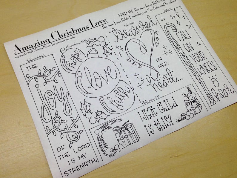 Amazing Christmas Love Bible Journaling Margin Art &amp; Tip-in, Printable ...