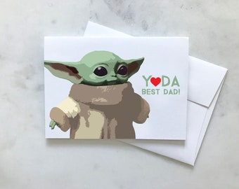 Baby Yoda Fathers Day Card | Yoda Best Dad | Star Wars Dad | Star Wars Fathers Day | Baby Yoda Inspired Fathers Day Gift | Yoda Best Stepdad