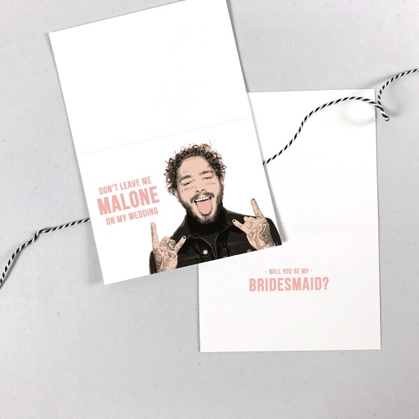 Post Malone Bridesmaid Proposal Cards | Will You Be My Bridesmaid Card | Custom Post Malone Inspired Wedding Will You Be My Bridesmaid Gift