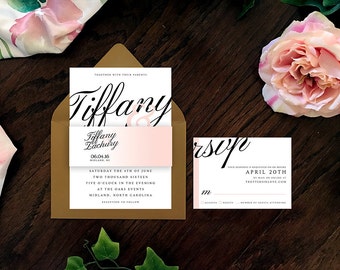 Simple Elegance Suite | Pink Wedding Stationery | Elegant Script and Pink Wedding Invitation Set