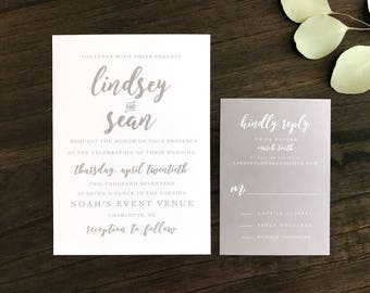 Natural Beauty Suite | Simple Script Font Wedding Stationery | Clean and Minimalist Wedding Invitation Set