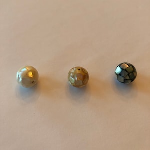 10mm Round Mosaic Shell Beads - 5 pcs/lot - 3 colors available