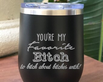 Vaso de vino sin tallo personalizado, copa de vino de acero inoxidable con grabado personalizado, taza de viaje de café con doble aislamiento de 12 oz