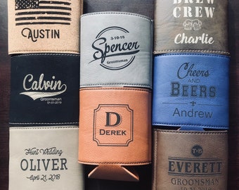 Personalized Wedding Party Favor Gifts, Engraved Can Cooler Gifts for Groomsmen, Custom Wedding Favors, Beer Can Cooler Party Favors