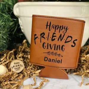 Friendsgiving Personalized Gift, Beer Cooler, Personalized Can Cooler, Monogram Can Coolers, Friendsgiving Party Favors, Thanksgiving Gift