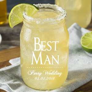 Personalized Mason Jars, Wedding Party Favors, Groomsmen Gift, Engraved Glass Mug, Bridesmaid Gift, Engraved Beer Glasses, Bridal Party Gift