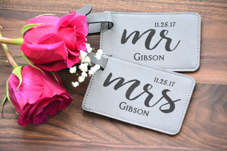 Mr and Mrs Luggage Tag Custom Couple Travel Tag Personalized Etsy