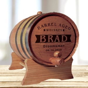 Personalized Valentines Day Gift, Personalized Whiskey Barrel, Groomsmen Gift, Best Man Gift, Birthday Gift For Him, Custom Oak Wood Barrel