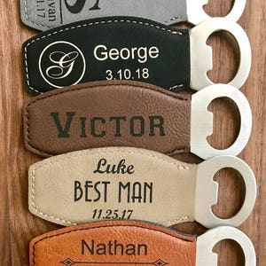 Leather Bottle Opener, Bottle Openers, Beer Openers, Personalized Gifts, Groomsmen Gift Ideas, Wedding Party Gifts, Best Man Gift, Men Gift