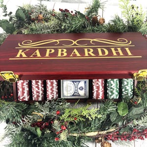 Op maat gegraveerde pokerchipset, pokerset houten kist, gepersonaliseerde pokerkoffer, pokerdoos rozenhout, pokeraandenkendoos, officiële pokeravond