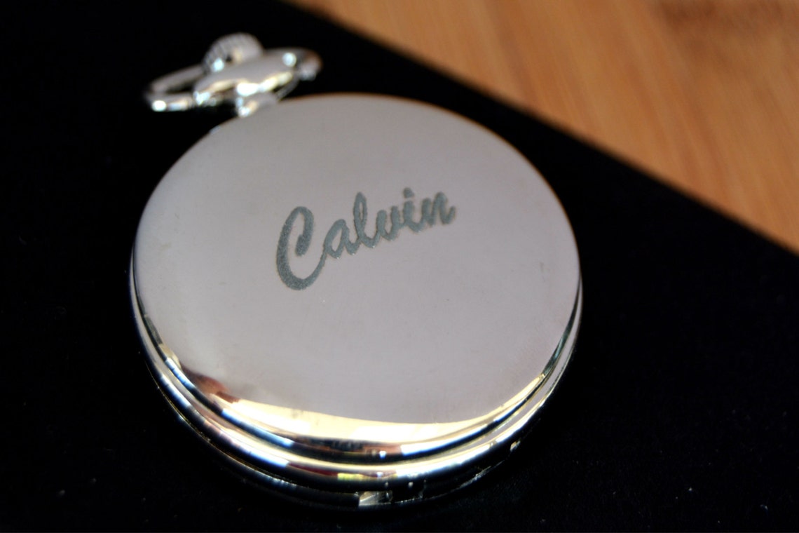 Engraved Mens Pocket Watch Monogrammed Watch Personalized Etsy