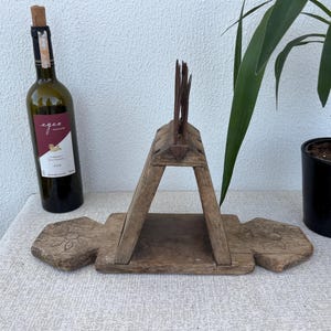Vintage Turkish Wool Comb: Hand-Carved Wood, Rustic Farmhouse Decor