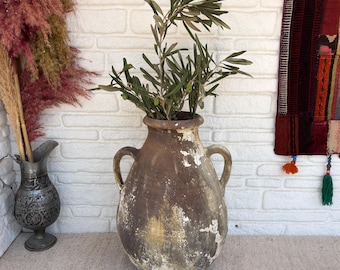 Vintage Turkish Clay Pottery | 70-80s Anatolian Terracotta Jar