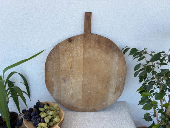 Small Turkish Vintage Bread Board | Handmade Wooden Kitchen Paddle | Farmhouse Wall Decor