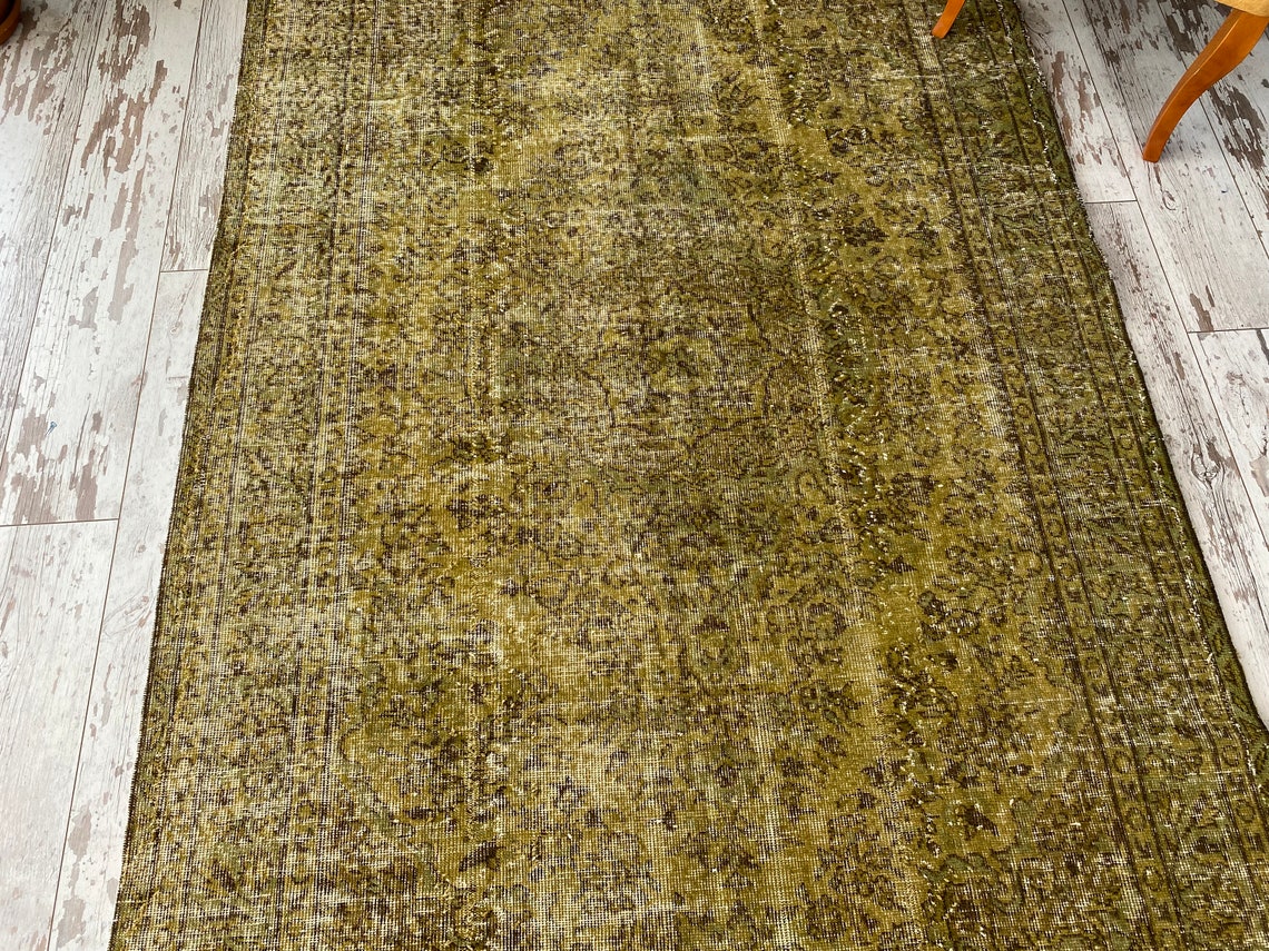 Farmhouse Olive Green Rug 5x9 Green Oushak Rug For Bedroom Etsy
