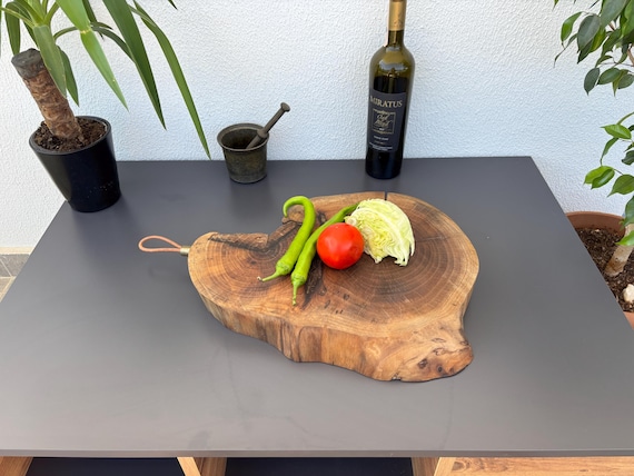 Vintage Walnut Wooden Bread Board | Rustic Handmade Cutting Paddle | Antique Kitchen Decor