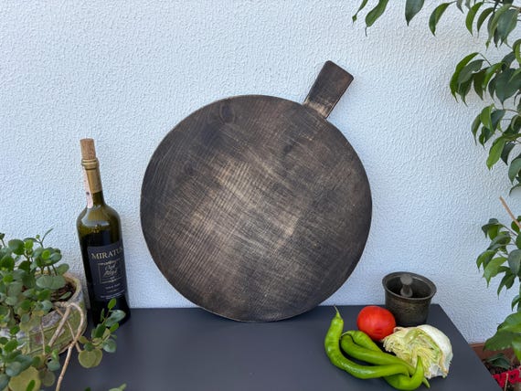 Handmade Turkish Wooden Cutting Board: Rustic Farmhouse Kitchen Decor