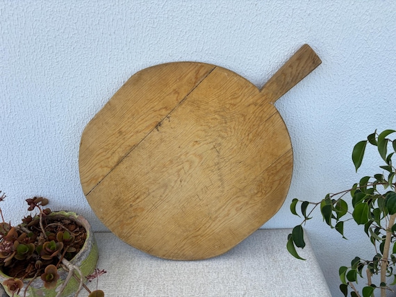 Handmade Rustic Bread Cutting Board – Vintage Turkish Wooden Dough Board – Farmhouse Kitchen Decor – Antique Wood Pastry Board