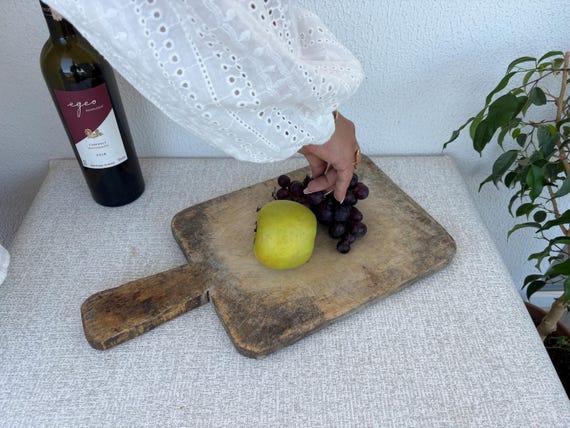 Antique Turkish Wooden Snack Board | Handmade Wood Board | Rustic Wall Decor