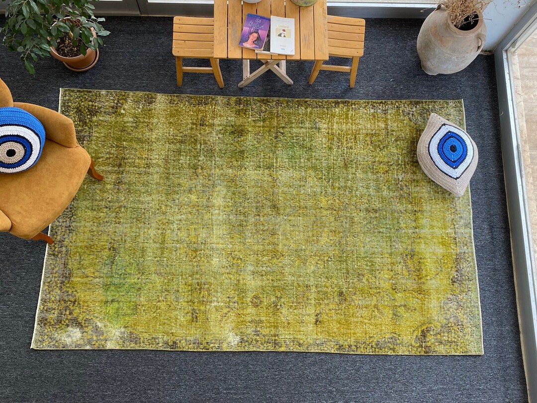 Farmhouse Olive Green Rug 5x8 Green Oushak Rug for Bedroom Etsy UK