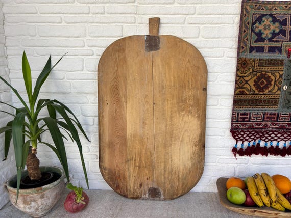 Old Anatolian Wooden Cutting Board – Handmade Turkish Farmhouse Decor