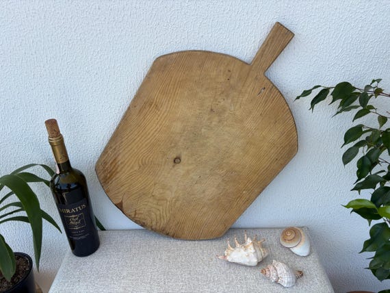 Authentic Turkish Vintage Bread Board | Handmade Wooden Kitchen Paddle | Farmhouse Wall Decor