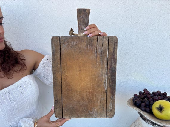 Antique Bread Cutting Paddle | Handmade Wood Cutting Board | Rustic Wall Decor
