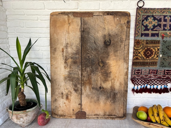 Handmade Turkish Wooden Cutting Board: Rustic Farmhouse Kitchen Decor