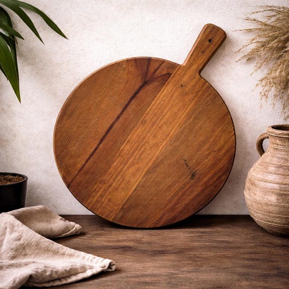 Authentic Turkish Vintage Bread Board | Handmade Wooden Kitchen Paddle | Farmhouse Wall Decor