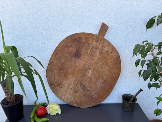Handmade Turkish Wooden Cutting Board: Rustic Farmhouse Kitchen Decor