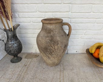 Vintage Turkse aardewerkpot | Kleivat van 70-80 jaar oud