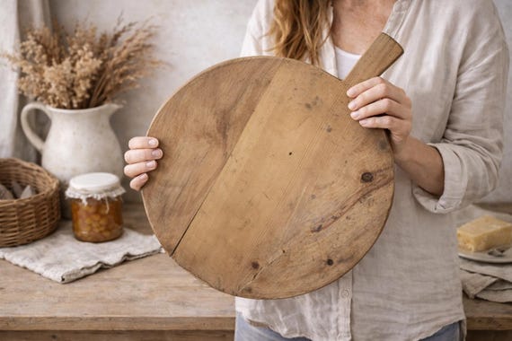 Old Wooden Cutting Board – Handmade Turkish Farmhouse Decor