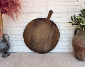 Antique Wooden Cutting Board – Rustic Farmhouse Bread Board, Primitive Decor