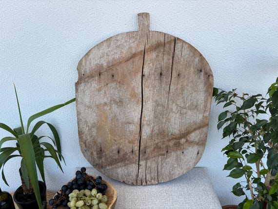 Authentic Turkish Vintage Bread Board | Handmade Wooden Kitchen Paddle | Farmhouse Wall Decor