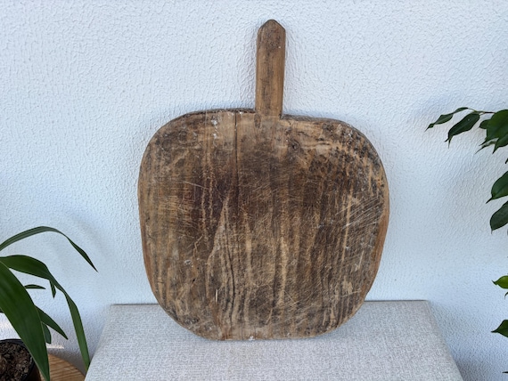 Antique Turkish Bread Board: Rustic Farmhouse Kitchen Decor, Large Wall Art