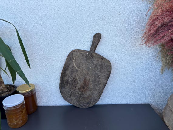 Authentic Turkish Vintage Bread Board | Handmade Wooden Kitchen Paddle | Farmhouse Wall Decor