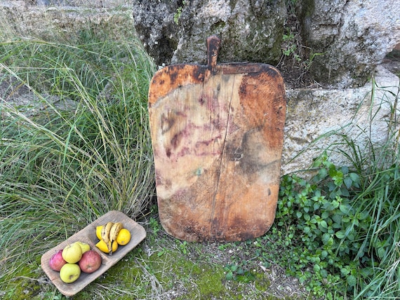 Vintage Turkish Bread Board: Rustic Farmhouse Kitchen Decor