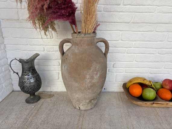 Vintage Turkish Clay Pottery | 70-80s Anatolian Terracotta Jar