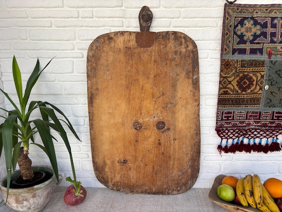 Antique Turkish Bread Paddle | Handmade Wood Board | Rustic Wall Decor