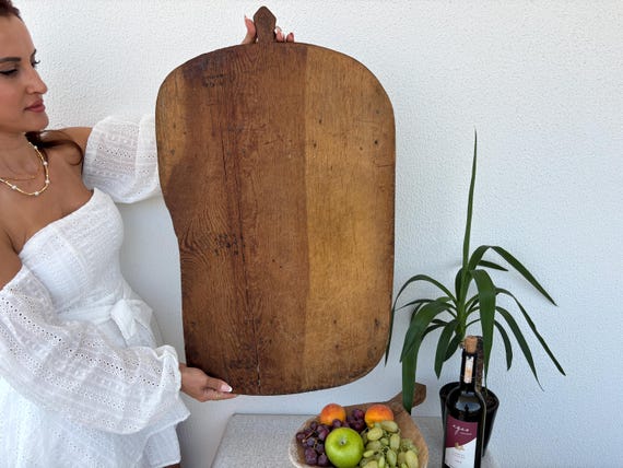 Vintage Wooden Bread Board | Turkish Rustic Decor | Handmade Farmhouse Kitchen Piece