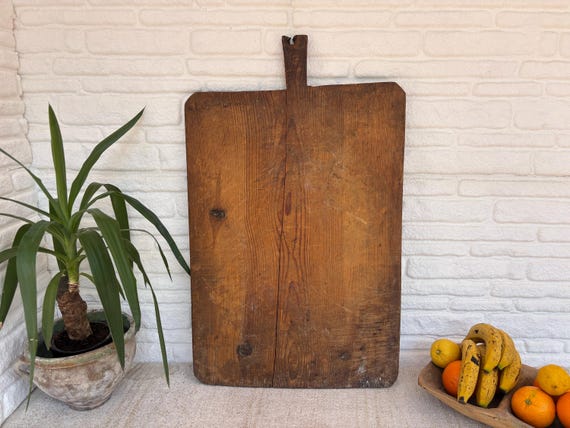 Antique Turkish Bread Board: Rustic Farmhouse Kitchen Decor, Large Wall Art