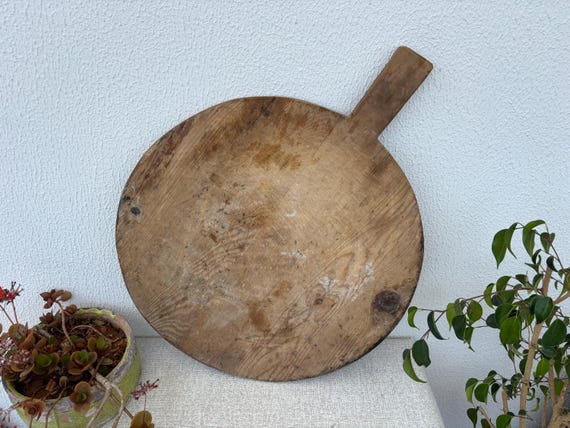 Rustic Turkish Bread Paddle | Antique Wood Cutting Board | Handcrafted Kitchen Decor