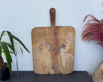 Vintage Handmade Wooden Cutting Board | Rustic Wall & Kitchen Decor | Antique Bread Cutting Paddle