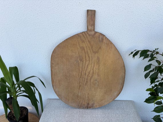 Antique Turkish Wooden Cutting Board: Rustic Farmhouse Kitchen Decor