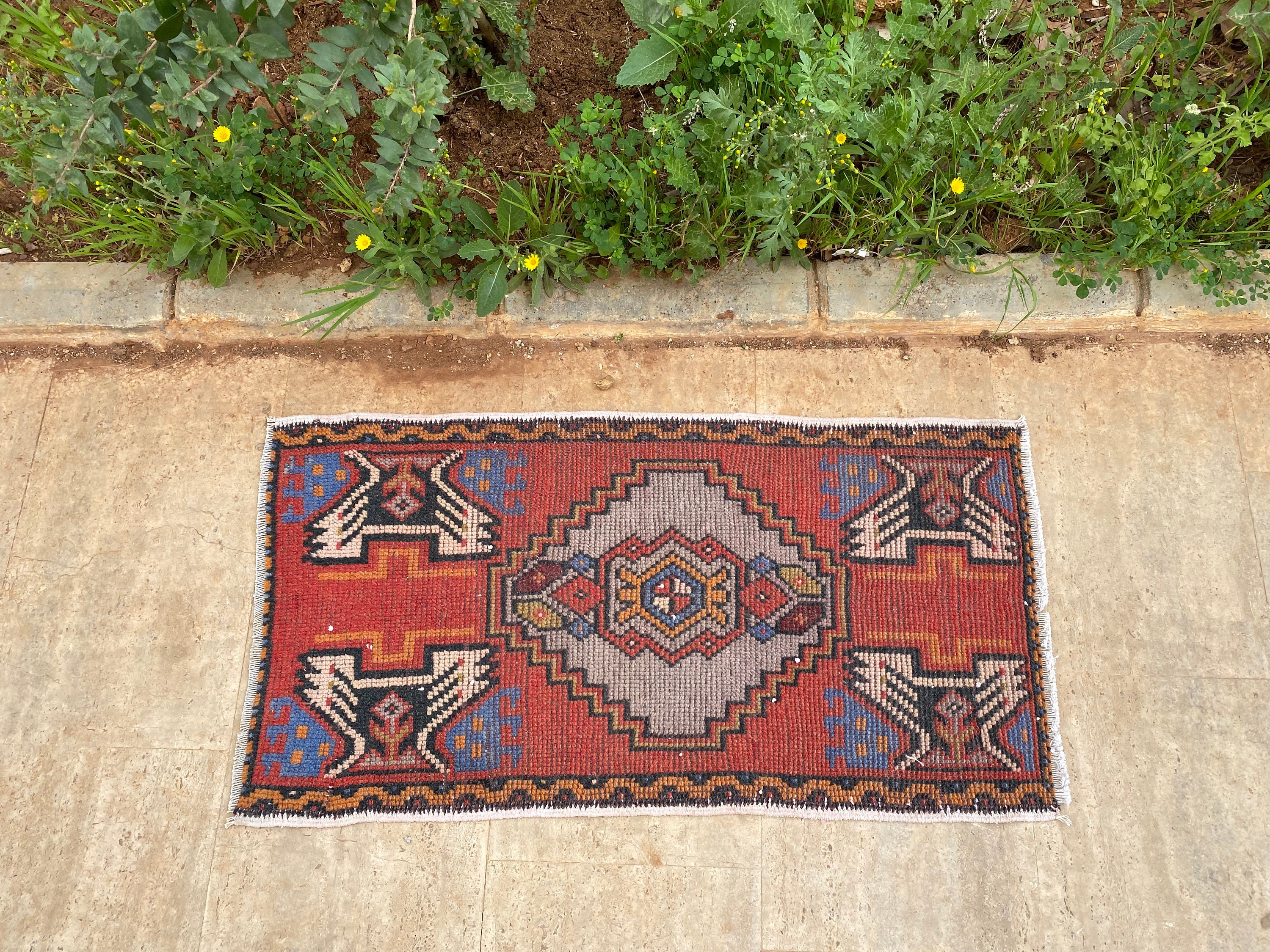 Blush Rug 2x3 Turkish Rug Small pink Rug Small Rug for Dogs 