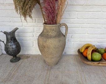 Vintage Turkse klei pottenvaas | Anatolische terracottapot uit de jaren 70-80