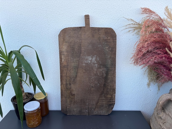 Antique Turkish Bread Board: Large Reclaimed Wood Wall Art